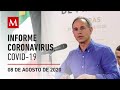 Informe diario por coronavirus en México, 08 de agosto de 2020