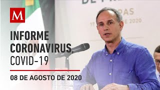 Informe diario por coronavirus en México, 08 de agosto de 2020