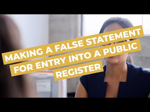 Making a False Statement for Entry into a Public Register | Sydney Criminal Lawyers®