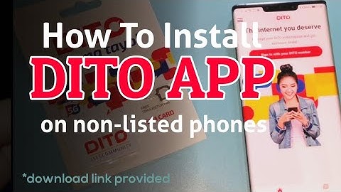 Install DITO App, Buy load, Buy Promo | with link