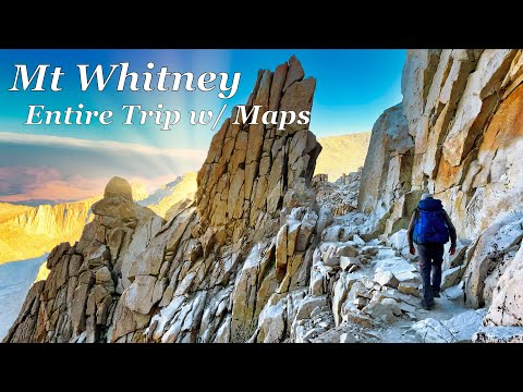 Backpacking Mount Whitney & Mt Langley, Entire Hike w Maps, Horseshoe Meadow to Whitney Portal JMT