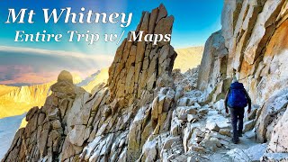 MOUNT WHITNEY & MT LANGLEY HIKING w MAPS. 6 days Backpacking Horseshoe Meadow to Whitney Portal JMT