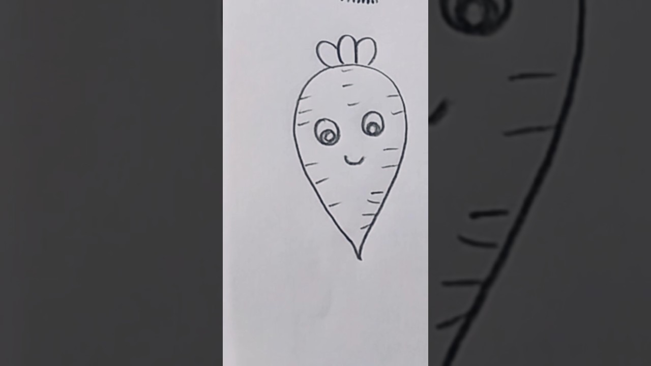 carrot 🥕 easy kids drawing/easy drawing for kids 