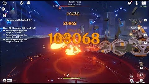 Klee Mono Pyro destroys the ruin snake in 17 seconds | 2.8 spiral abyss 12-3-2 speedrun