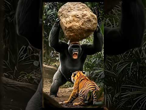 'Gorilla vs Tiger 🐅💥 The Epic Jungle BattGo #Gori #Wildlife #EpicBattle #JungleFight #Shorts