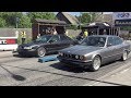 BMW 535i E34 3.4T HX40S vs Audi S4 C4 2.2TQ S362 SX-E 1/8 mile drag race