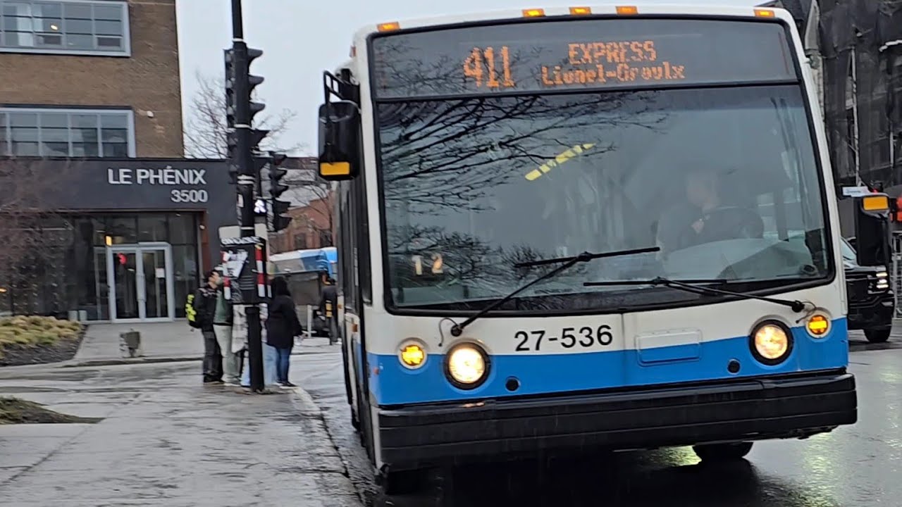🚍 Поездка на автобусе STM Montreal по маршруту 411: Экспресс Lionel-Groulx — на борту автобуса No...