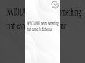 Meaning of the term Inviolable | Adv Melisa Rodrigues