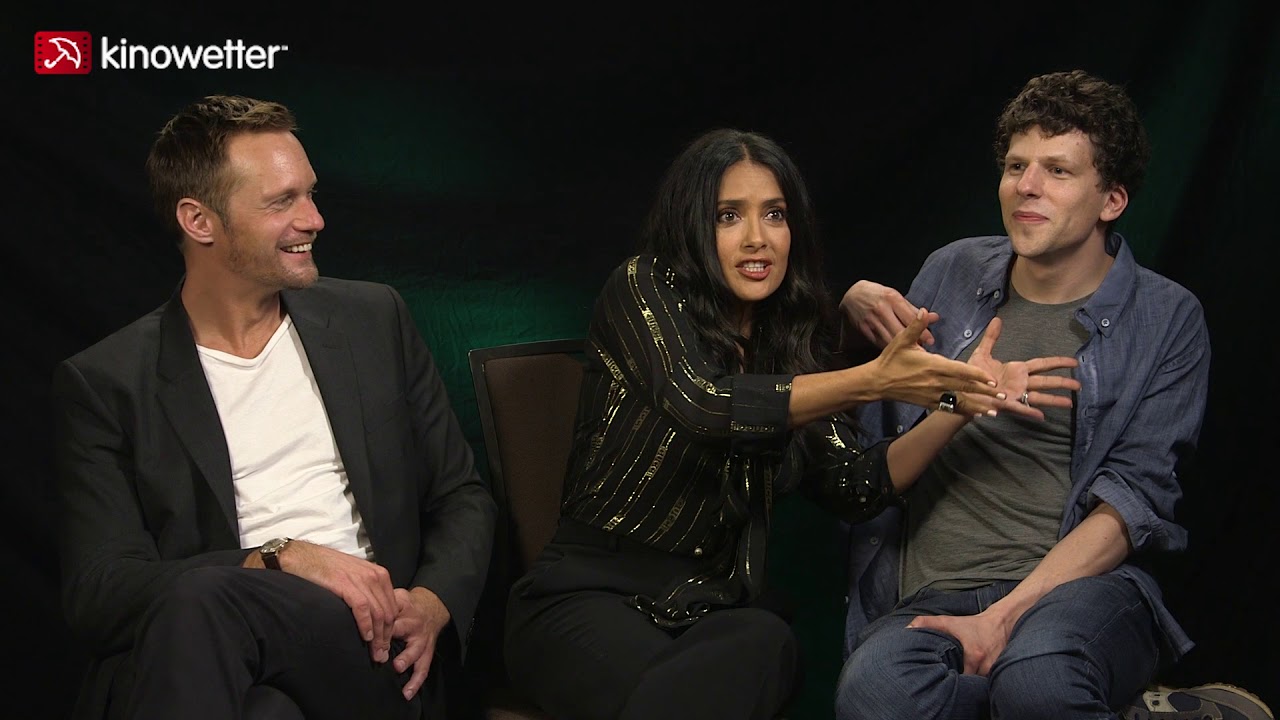 Interview Alexander Skarsgård, Salma Hayek und Jesse Eisenberg The Hummingbird Project YouTube