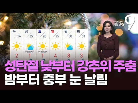 [<strong>날씨</strong>] 성탄절 낮부터 강추위 주춤…밤부터 중부 <strong>눈</strong> 날림 [뉴스9]