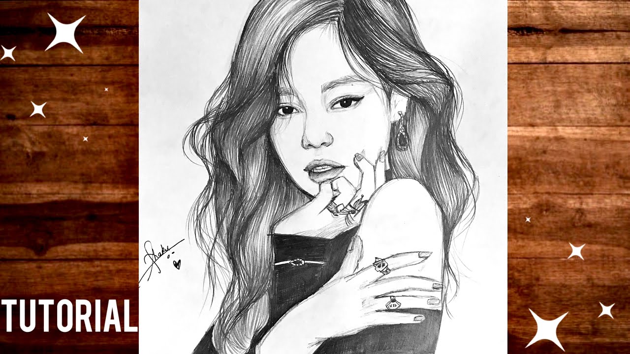 Discover 153+ black pink jennie sketch