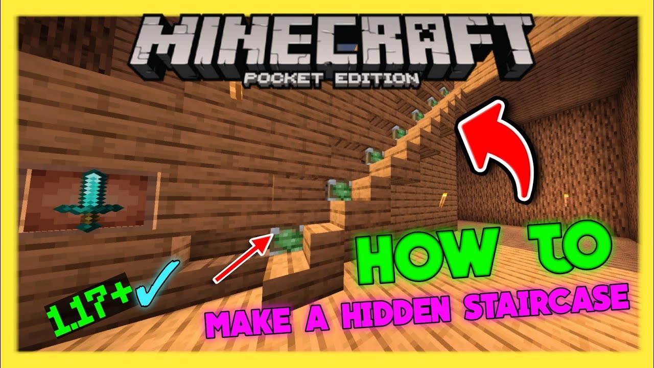 How To Make a Hidden Staircase For Minecraft Pocket Edition [Bedrock
