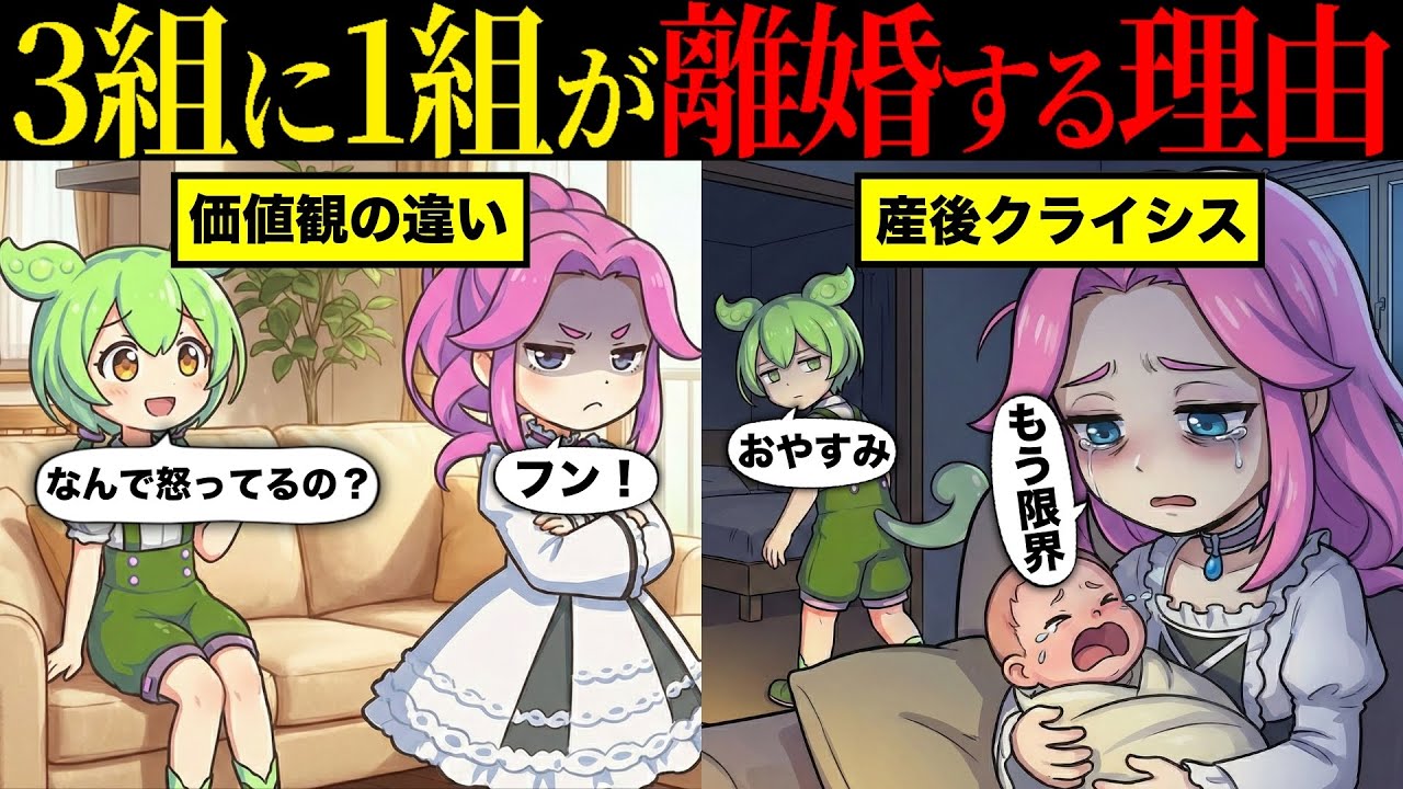 3組に1組が離婚する理由とは【ずんだもん&ゆっくり解説】