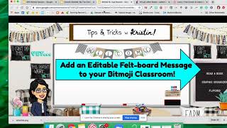 Add an Editable Felt board Message to your Bitmoji Classroom