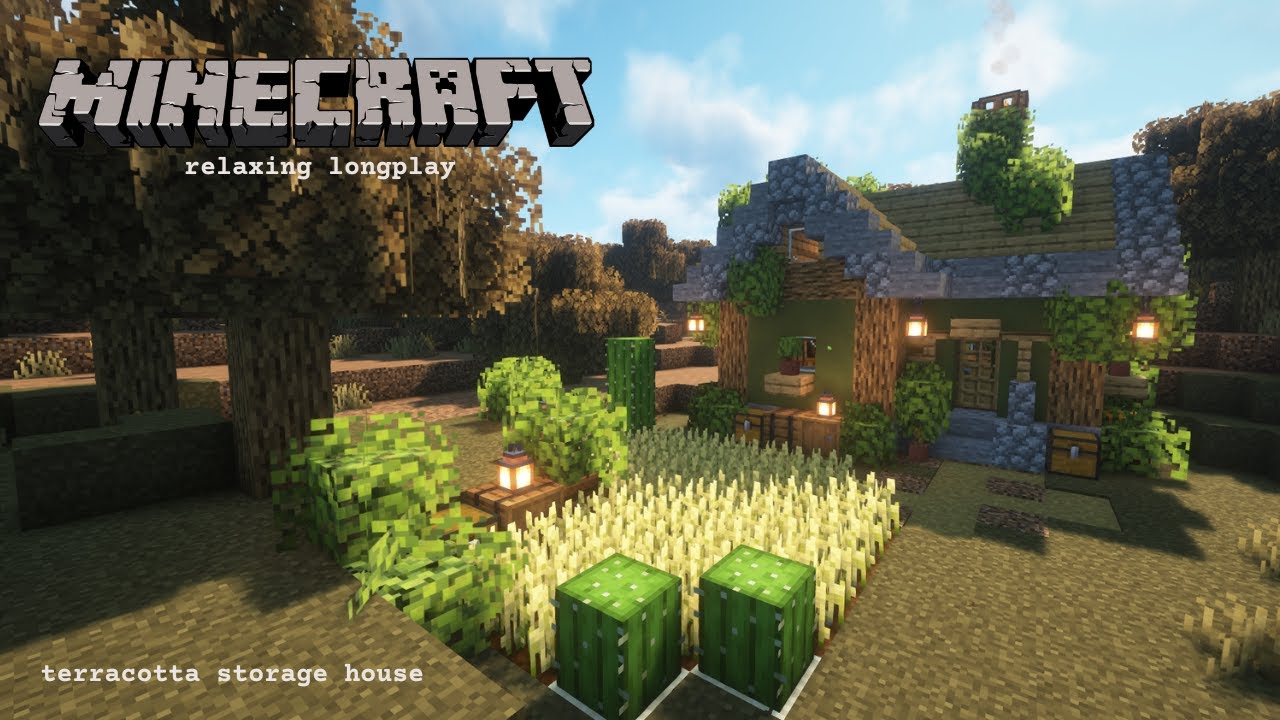 Relaxing Minecraft Longplay 𓆣 Terracotta Storage House (No Commentary ...