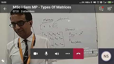 MSc I Sem Mathematical Physics - Definitions and Types of Matrices