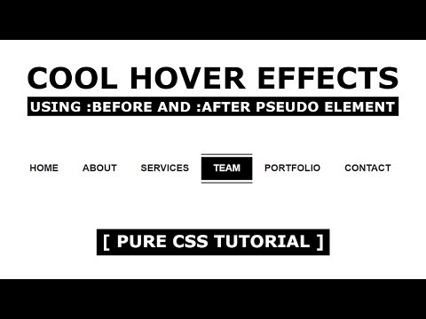 Cool CSS Menu Hover Effects - Using :before and :after pseudo element - Pure CSS Tutorial