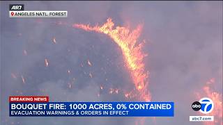 Fast-growing wildfire triggers evacuations in Angeles National Forest near Santa Clarita