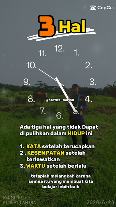tiga hal yg tidak akan bisa terulang dalam hidup
