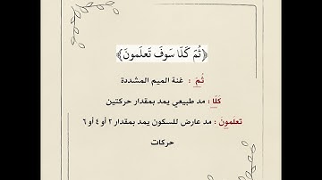 أحكام التجويد في سورة التكاثر - تلاوة الشيخ: أيمن سويد