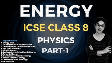 Energy | ICSE CLASS 8 Physics | Part - 1