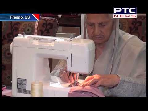 81 years old Punjabi woman stitching masks to help medical community and people in need