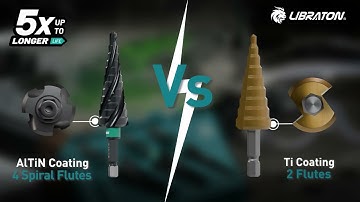 LIBRATON Four Spiral Flute Step Drill Bit M35 Cobalt