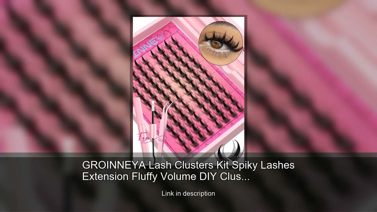 GROINNEYA Lash Clusters Kit Spiky Lashes Extension Fluffy Volume DIY Cluster Eyelashes Thick In