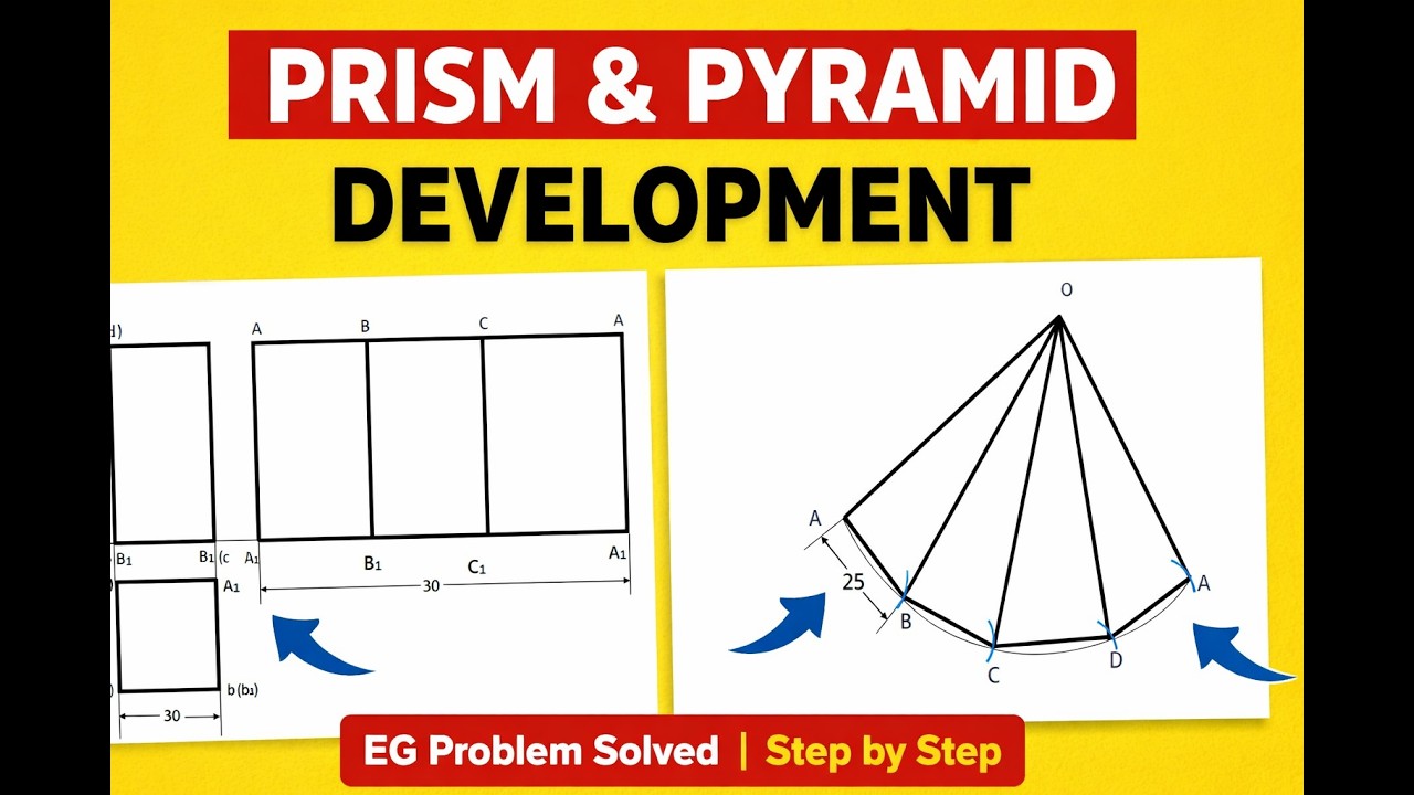 Development of Lateral Surfaces of Prism & Pyramid | Engineering ...