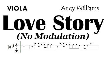 Love Story Andy Williams Viola Sheet Music Backing Track Partitura No Modulation