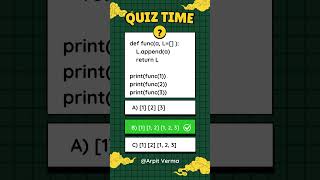 Famous Python Default Argument Trap! 😱 | Tricky Quiz #shorts Profile
