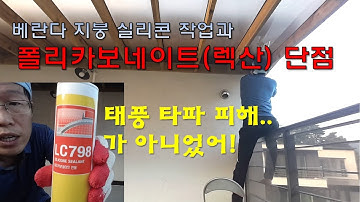 폴리카보네이트(렉산) 캐노피 지붕(차양,비가림) 단점 그리고 태풍 타파 피해인줄 알았던 하자 보수