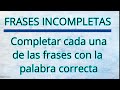 COMPLETAR LAS FRASES CON LA PALABRA CORRECTA + OPOSCIONES + TEST PSICOTÉCNICO