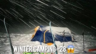 Extreme Winter Camping in Alaska (-46C) Solo Hot Tent Winter Camping in Snow Storm, ASMR