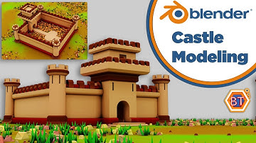 Blender 2.82_ How to make a Castle Modeling | CARTOON