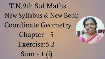 T.N.9th std maths | Exercise:5.2  Sum - 1 (i) | Chapter - 5 | Coordinate Geometry.