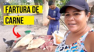 VIDA NA ROÇA e fartura de carne, veja!🙏 #vidanaroça #carne #donadecasa