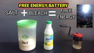 Free Energy Homemade Battery Using Salt and Bleach/ Diy Battery