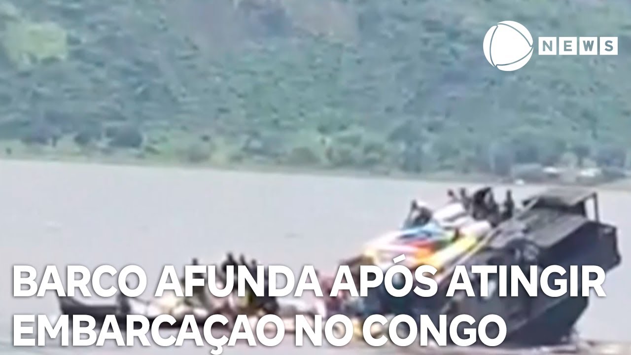 Barco afunda após atingir outra embarcação no Congo