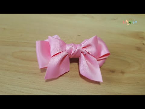 핑크리본 헤어핀 - 간단한 방법으로 큼직한 리본보우 만들기/Ribbon work/Ribbon DIY/Easy Ribbon