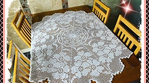 How to crochet round tablecloth with big flowers Part 6
