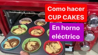Cómo hacer cup cakes en horno eléctrico. Receta de cup cakes en horno  eléctrico. - YouTube