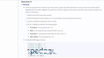 un programme qui calcule la moyenne des notes en Python