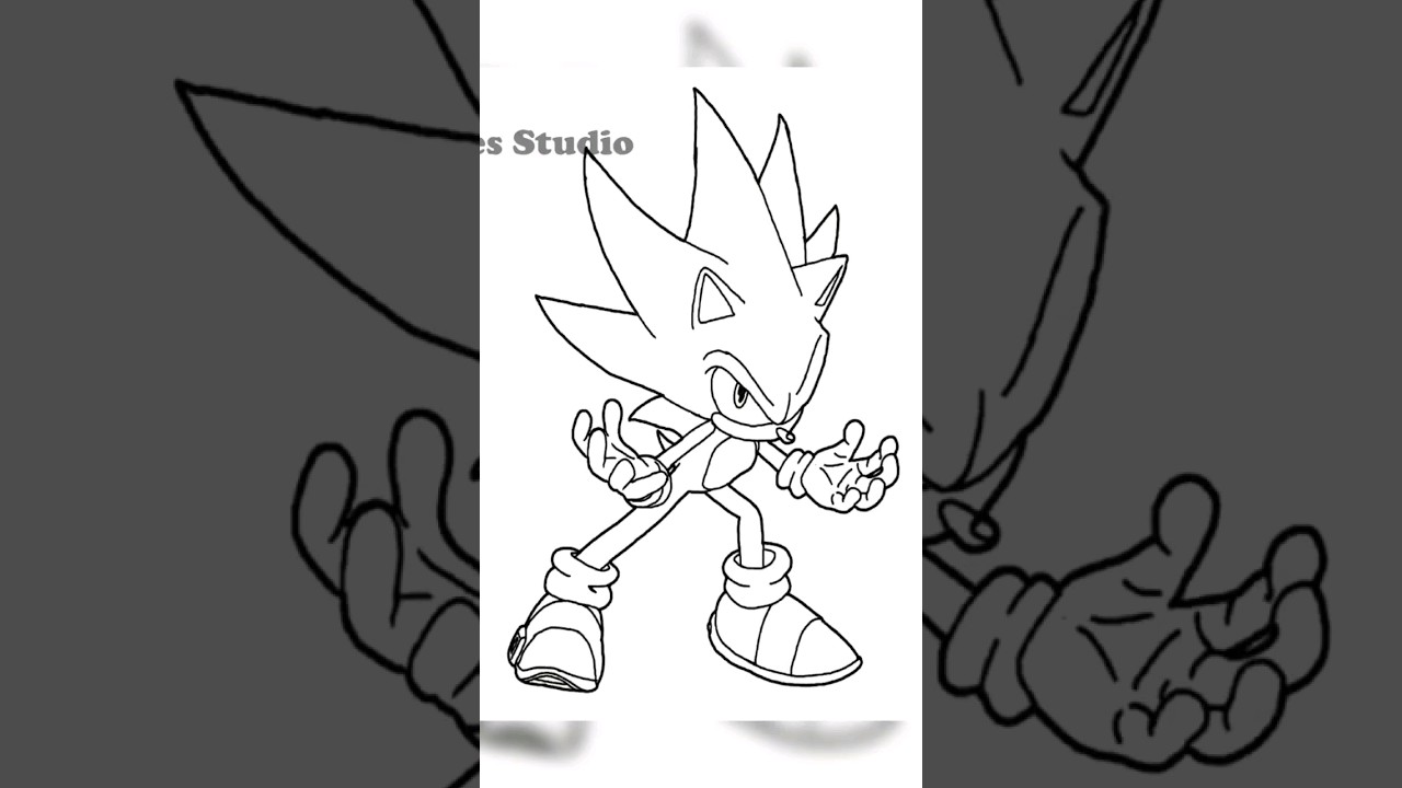 super sonic coloring drawing 