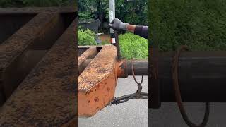 ⚡ How Utility Crews Extend a Trailer to Transport Power Poles 😱