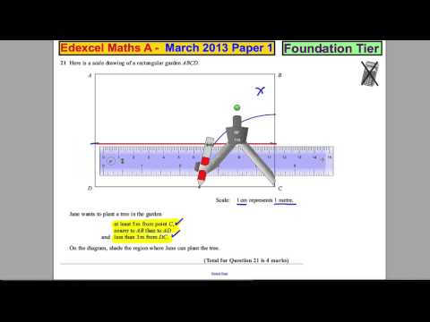 Edexcel GCSE Maths Foundation P1 March 2013 Q21
