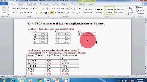 Algoritma Apriori dengan cara manual dan menggunakan software tanagra