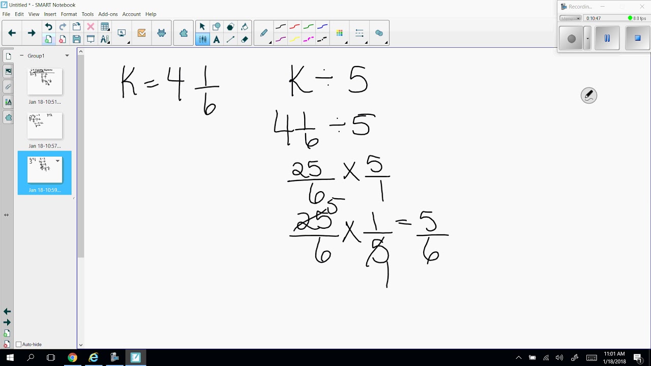 6th grade Evaluating Expressions with Fractions - YouTube