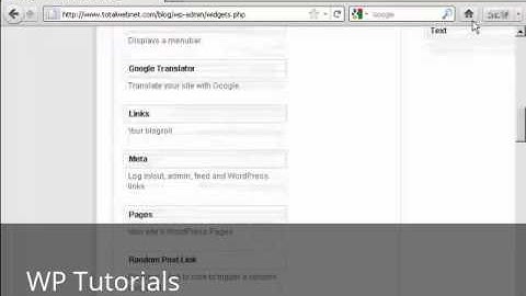 Video 29   Insert an Aweber Form In The Sidebar