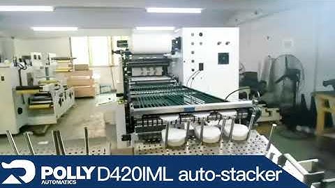 D420 IML die-cutting machine with auto-stacker, suitable for yogurt label, Ice cream lid, cup lid...